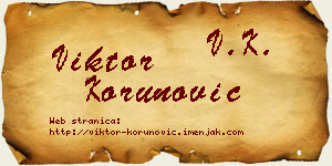 Viktor Korunović vizit kartica